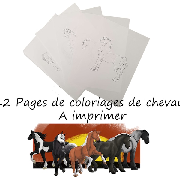 Pages de coloriages (Chevaux)