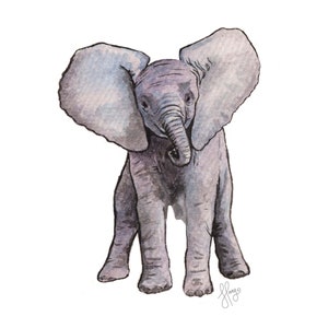 Baby Elephant - DOWNLOAD - Watercolour Illustration