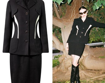 VERSACE Vintage 1997 Contour Skirt Suit Gianni Versace Couture Power Suit Chic Elegant Jacket
