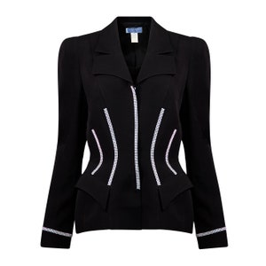 THIERRY MUGLER F/W 1998 Runway Blazer With Corset-line Rhinestones Documented by Helmut Newton