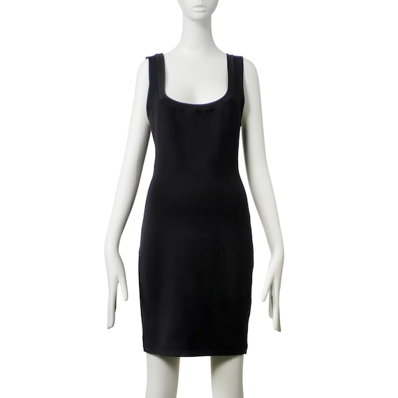 AZZEDINE ALAA S/S 1990 Black Runway Sculpting Bodycon Dress L
