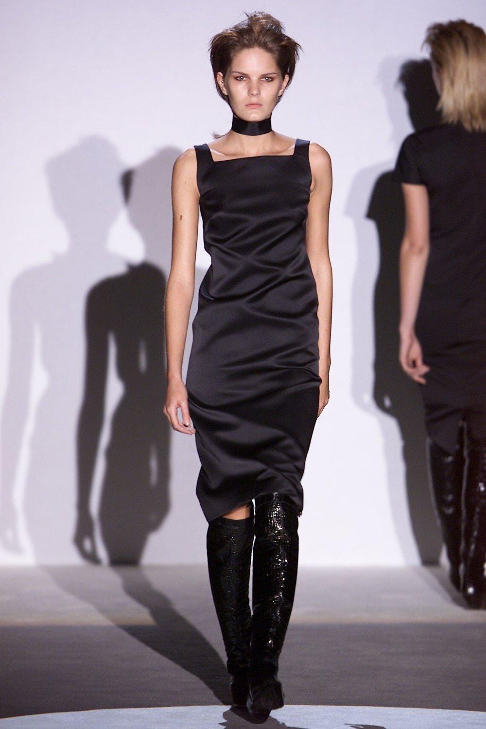 all saints black silk dress ICONIC F/W 1998 Gucci by Tom Ford Black Strapless Gown – villa amour vintage main image 0