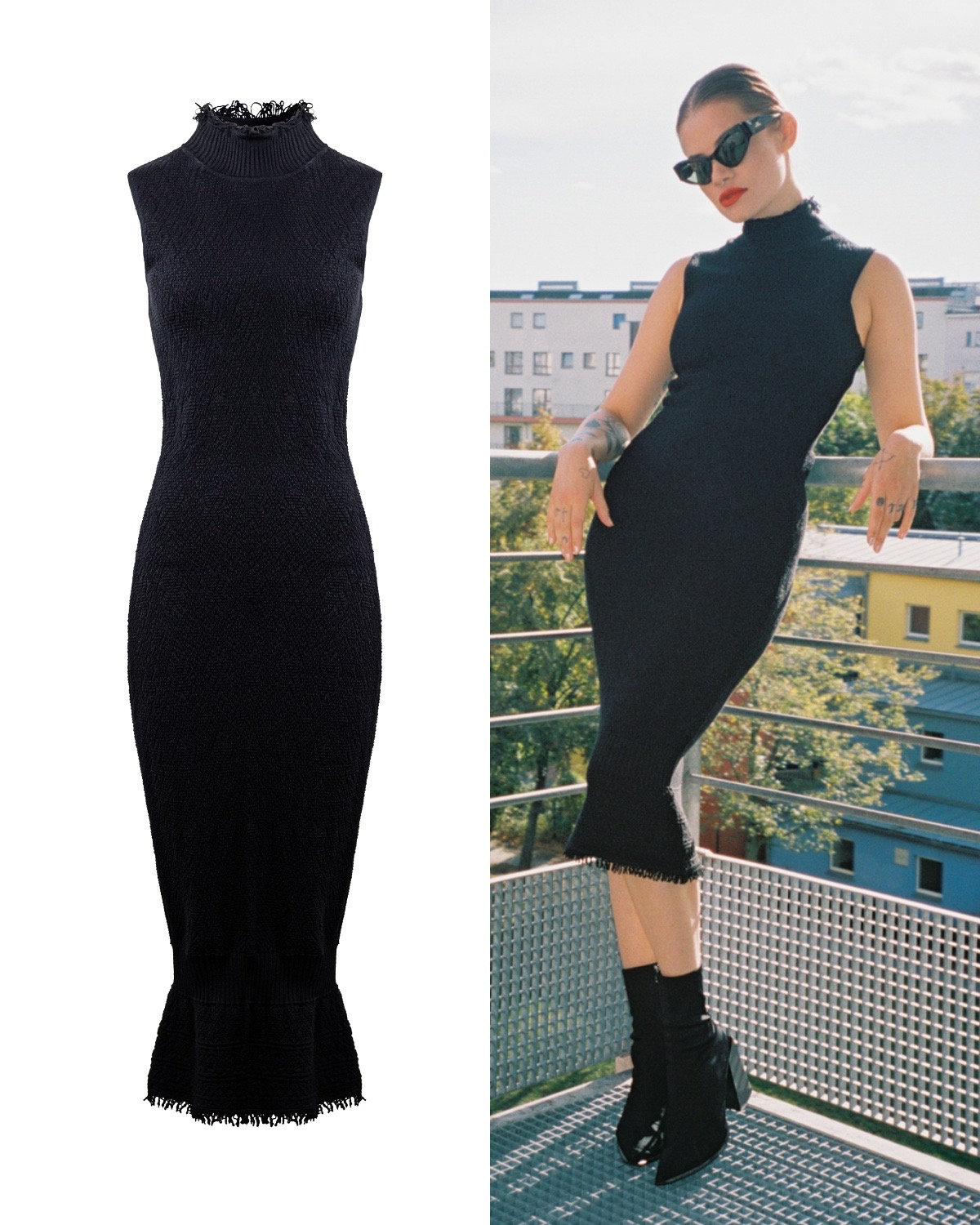 NWT VTG Y2K Hourglass Midi Dress Size Medium Women's Asymmetrical
