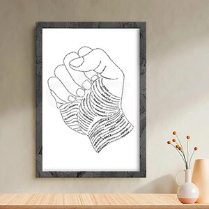 Power of God Fist Art png | Inspirational Typography Print, Faith-Filled Digital Download Wall Art for Strength & Hope Bible Sketch Png