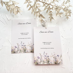 Save the Date Karte „Natural Wildflowers“ I Hochzeitseinladung I Wildblumen I personalisiert