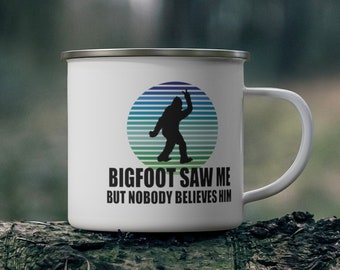 Bigfoot Mug | Bigfoot Camping Mug Sasquatch Mug Sasquatch Camping Mug Enamel Mug Big Foot Mug Yeti Mug Bigfoot Gift Sasquatch Gift Hiking