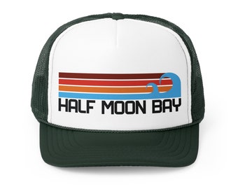 Half Moon Bay Hat | Half Moon Bay Trucker Hat Mavericks Hat Half Moon Bay California Hat Mavericks Gift Surf Hat Surfer Hat Surfing Hat