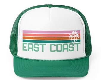 East Coast Hat | East Coast Trucker Hat East Coast Beach Hat Florida Hat Carolina Hat Coastal Hat Maine Hat New York Hat Spring Break Hat