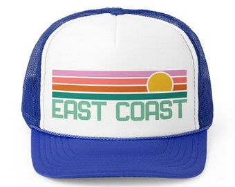 East Coast Hat | East Coast Trucker Hat East Coast Beach Hat Florida Hat Carolina Hat Coastal Hat Maine Hat New York Hat Spring Break Hat