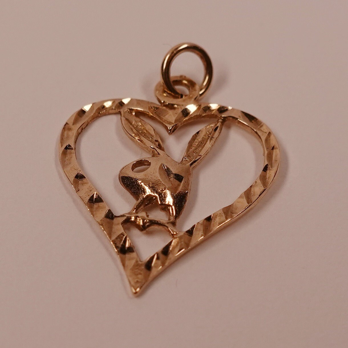 アクセサリー playboy pendant top 14k 14k Gold XL Playboy Bunny Pendant with Round Diamond and