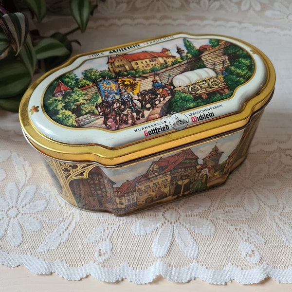 Gottfried Wicklein Nürnberger Lebkuchenfabrik Gingerbread tin tin metal tin Gingerbread tin pastry tin biscuit tin metal box