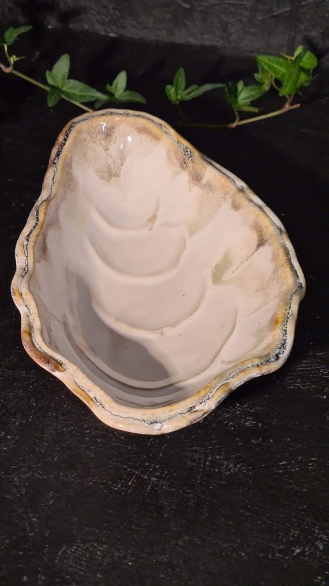 Handgemachte Keramik Muschel Schale Emailliert Perlmutt Etsy