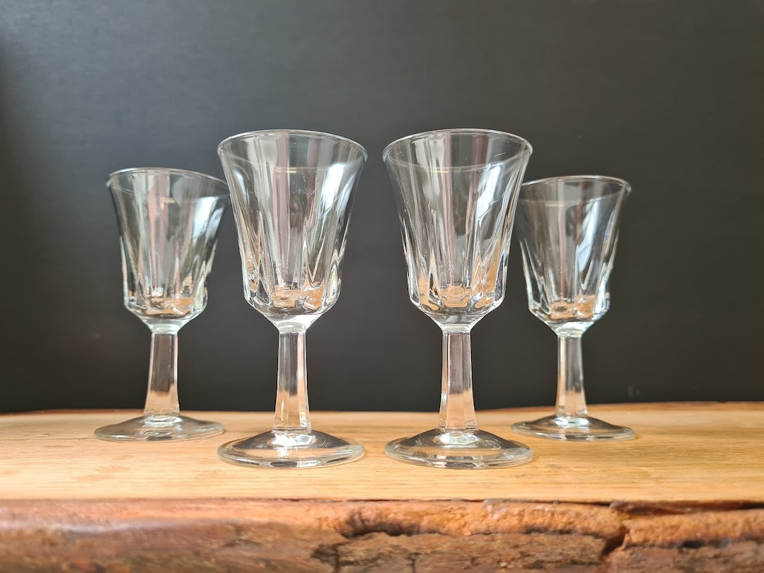 4x Cut Liquor Stem Glasses Liqueur Aperitif Vodka Vodka Glasses Shot ...