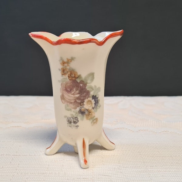 Antike Porzellan Kleine Vase Gründerzeit Jugendstil Fußvase