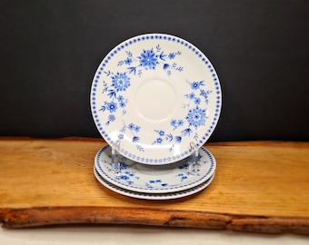 3x Soucoupe Seltmann Weiden Décor Doris Bavarois Bleu Porcelaine Place Setting Collectible Dessert Plate Cake Plate Petite Assiette de service