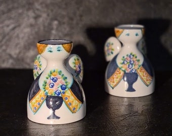 1x Schramberger Boutique Lady Engel Keramik Figur Kerzenleuchter Kerzenhalter Kerzenständer glasiert handgefertigt Vintage Germany Geschenk