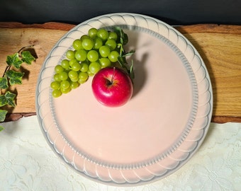 Zeller Ceramics 'Tiffany' assiette à gâteau Ø-33,5 cm assiette à gâteau rose-gris assiette de service assiette en céramique
