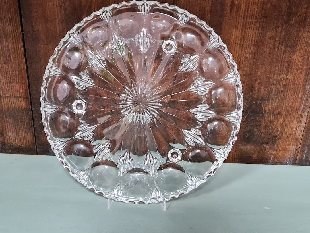 Nachtmann Lead Crystal Cake Plate on 3 Feet Ø28 Cm Cake Plate Etsy