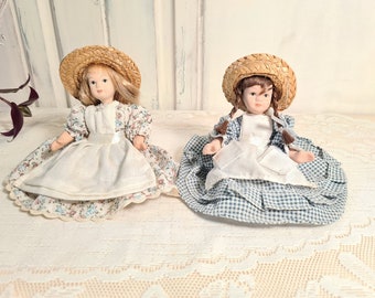 Vintage Mädchen Porzellan Sammler Miniatur Puppe Kleine Porzellanpuppe