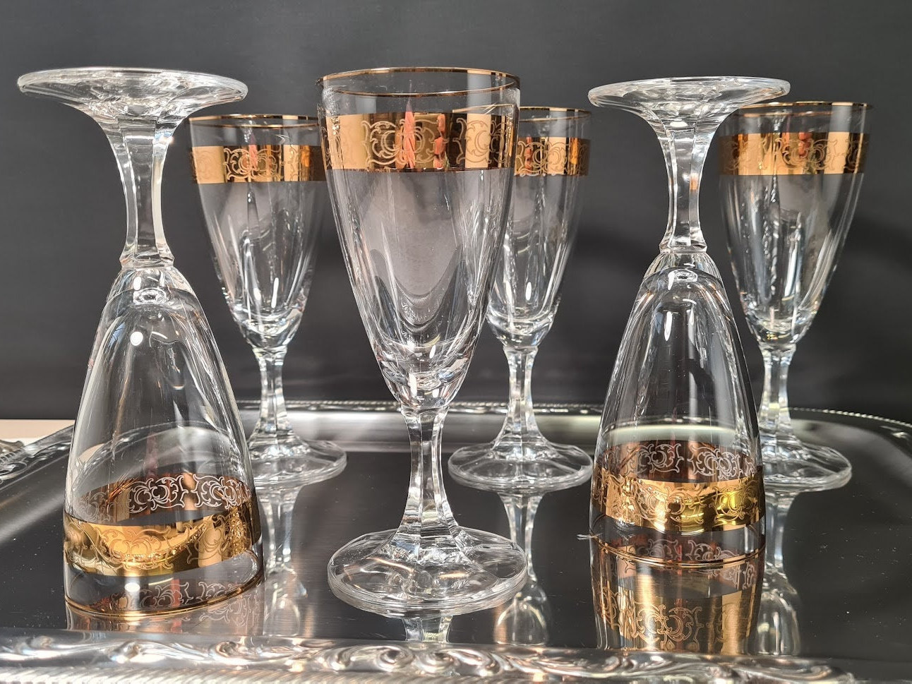 High-grade 24K Gold wine glass Cup Crystal champagne glasses