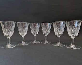 Set of 6 cut shot glasses schnapps vodka shot liqueur glasses