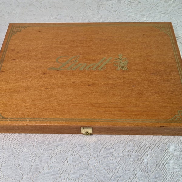 LINDT wooden box 29x21x2.5 cm / wooden box wooden box wooden box sustainable advertising box