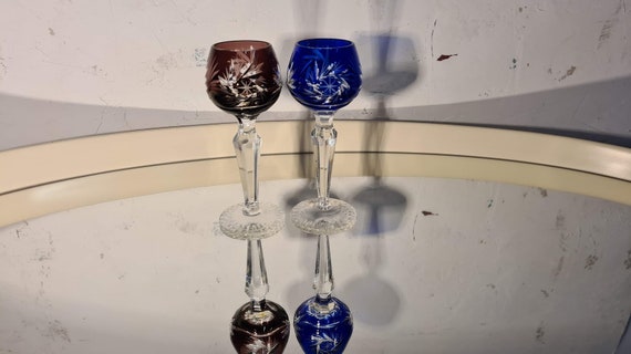 blau mehrere verfügbar Lausitzer Glas Römer Überfangglas Bleikristall 