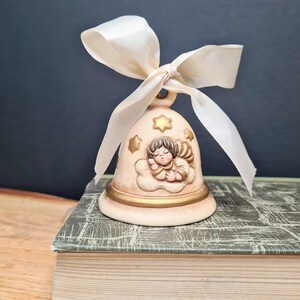 Thun Bozen Bell Ceramic Beige Annual Bell 2003 Made in Italy Christmas Bell Christmas Accents Christmas Tree Decoration