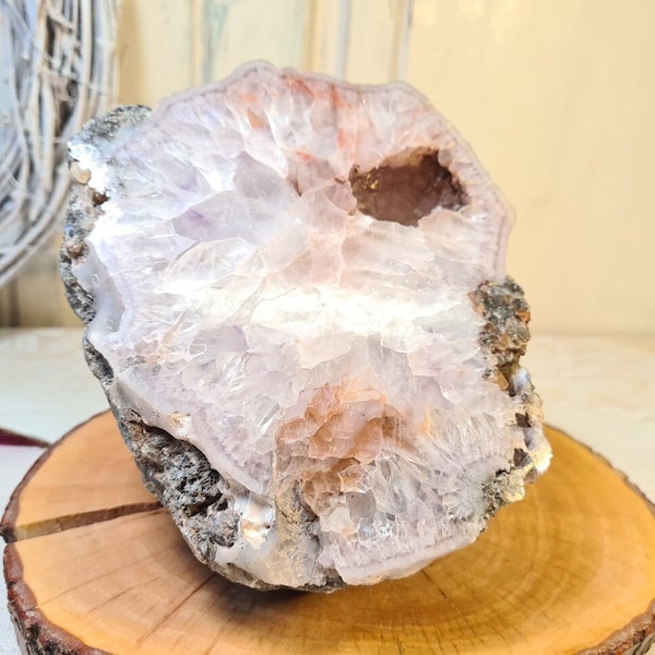 Amethyst Rosa Druse Poliert 2695g Mineralien Bergkristall Rohkristalle