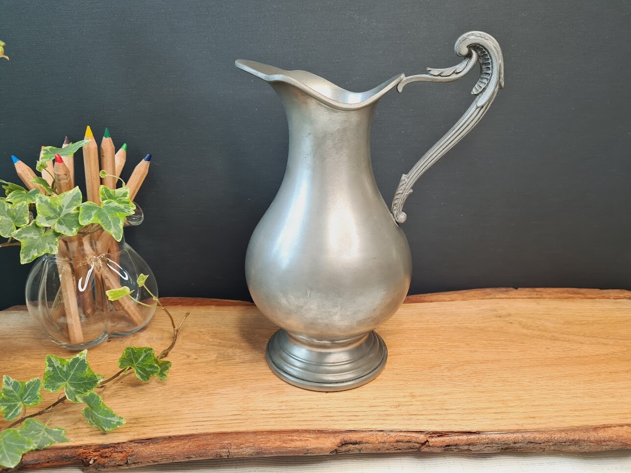 Lot 6 Tasses Porcelaine Avec Support étain Vintage - Blanc, Bon état Occasion