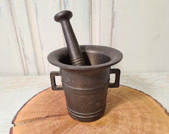 Antique Mortar with Pestle Bronze 1300g Mortar Spice Mortar with Pestle Pharmacy Mortar Kitchen Mortar Kitchen Decoration