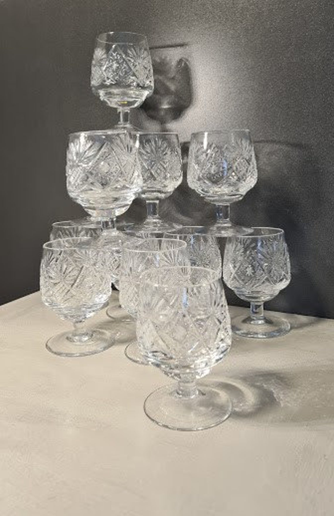 BOHEMIA Czech Cognac Crystal Glass Crystal Lead Crystal Hand Etsy