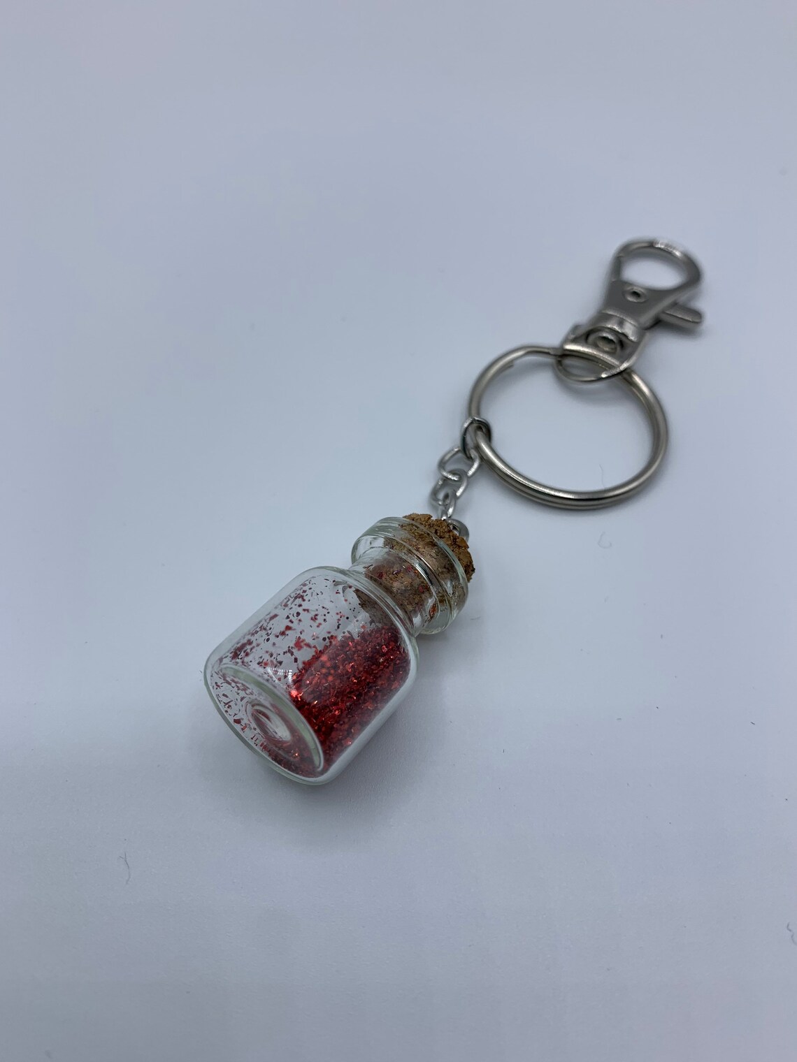 Glitter Glass Vial Bottle Keychains Pixie Fairy Dust Dainty Etsy