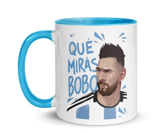 Argentina Lionel Messi 10 &quot;Que Mira Bobo&quot; World Cup 2022 Mug, Argentinian mug - Messi 10