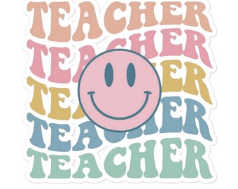 Teacher Sticker,Happy Face Sticker,Preschool teacher sticker,Educator Sticker,Gift For Teacher,Teacher Gift,Kindergarten Sticker,Stickers