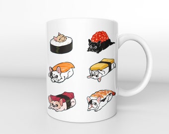 French Bulldog Mug,Yoga,French Bulldog gift,Frenchie Gifts Funny Mug,Dog mom gift,Frenchie Sushi Mug,Dog lover gift,Yoga gift,Yoga Mug