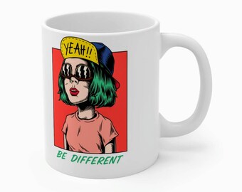 Be Different Coffee Mug,Coffee Mug, Gift for him,Coffee Lover,Birthday gift,Christmas Gift,Handmade Mug, Funny Mug,Colorful Mug,Handmade Mug