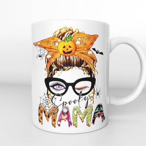 Spooky Mama Coffee Mug,Pumpkin mug,Witchy woman gift,Witch herbs ideas pottery mug,Fall mug gift,Halloween Mug
