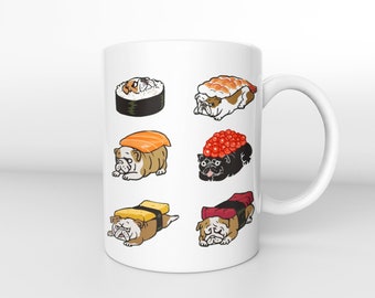 Sushi English Bulldog Mug,Yoga,Bulldog gift,English Bulldog Gifts Funny Mug,Dog mom gift,Bulldog Sushi Mug,Dog lover gift,Yoga gift,Yoga Mug