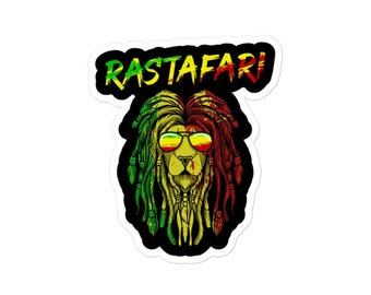 Rasta Lion Sticker,Rastafarian Lion Sticker,Lion Dreds Sticker, Stickers