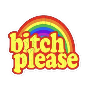 Sticker,Bitch Please Sticker,Funny Sticker,Rainbow Sticker,Sarcastic Sticker,Hilarious Sticker
