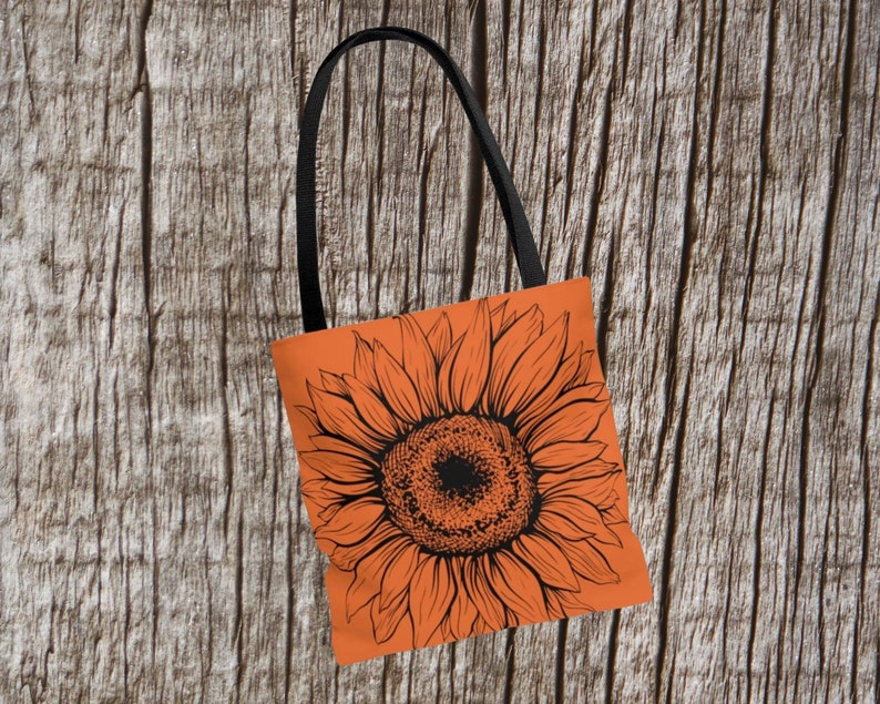 sunflower lover gift All Over Print Beach Bag Orange Sunflower Tote Sunflower Sunflower Tote Bag Floral Bag Sunflower Bag