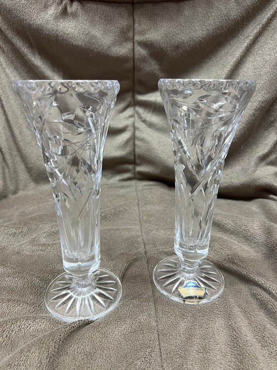 Pair of Antique German Lead Crystal Vases Etsy
