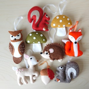 Autumn and Woodland Felt Decorations, Home Decor Ideas, Child's Bedroom Decoration, Nursery Decoration