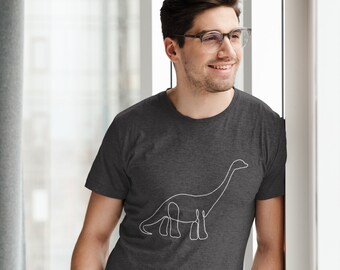 Mens Brontosaurus Dinosaur T-Shirt || Dad Dinosaur Shirt || Apatosaurus Jurassic Animal Shirt || Husband Boyfriend Christmas Birthday Gift