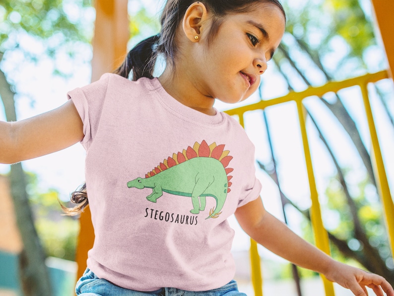 Stegosaurus Toddler Shirt Dinosaur T-Shirt for Kids Dinosaur Shirt for Toddler Girls Dinosaur Gifts for Toddler Birthday image 2