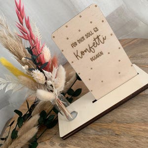Decorazione in legno/regalo/compleanno/porta biglietti con biglietti/fiori secchi/porta biglietti in legno/proprio così