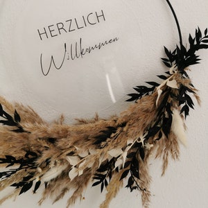 Kranz mit Trockenblumen / Türkranz / Willkommen / personalisiert / Kranz / Dekoration / DIY Bild 2