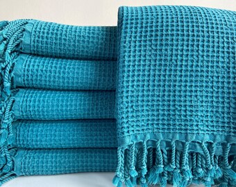 Waffle Stonewashed Towel, Sand Free Beach Towel, Petrol Bath Towel 33x67, Hammam Towel, Beach Blanket, Bachelorette Towel, Quick Dry Towel