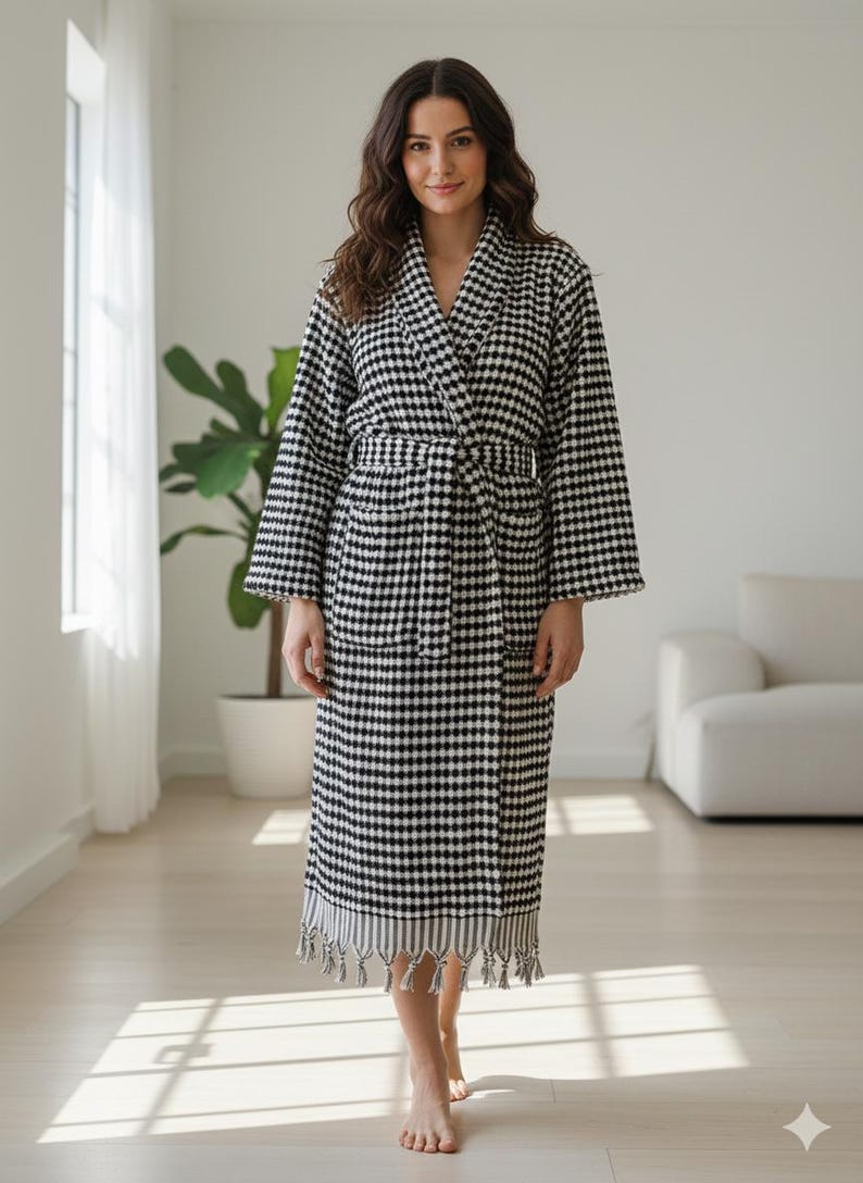 Presidential Turkish Robe Unisex Organic Cotton Turkish Bathrobe, Handwoven Soft Robe - Etsy